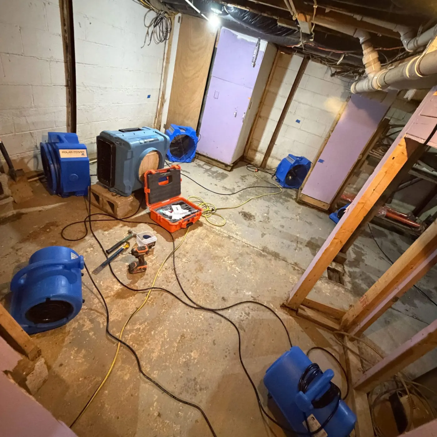 IICRC certified drying setup in Tippecanoe County, IN